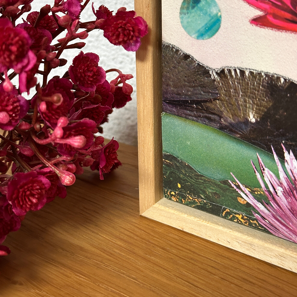 Detail of a handmade collage painting called &