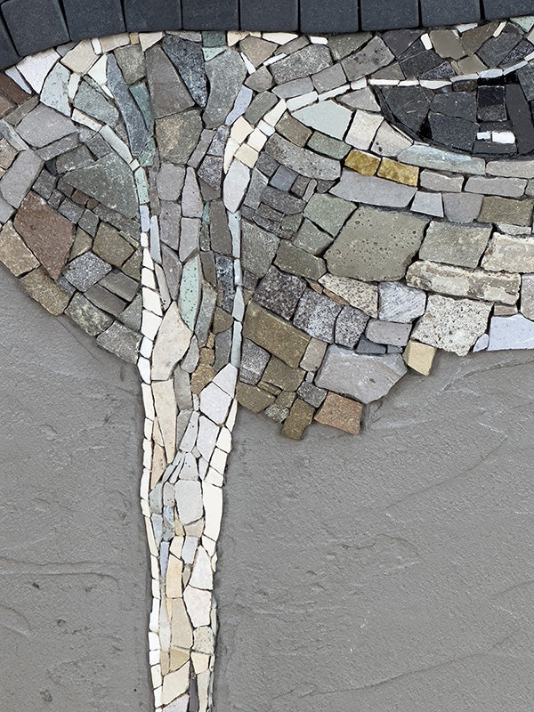 Original mosaic 'Look of Love' (celebration of love) detail of water - by MaartjedeBoer