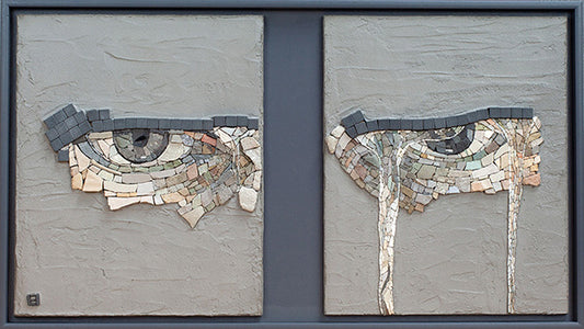 Original mosaic 'Look of Love' (celebration of love) - by MaartjedeBoer